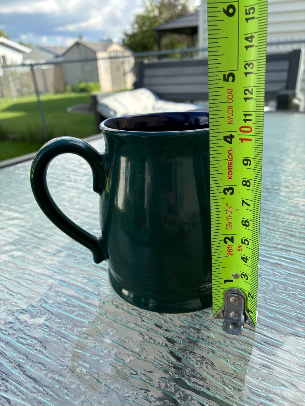 Gibson Housewares Green Blue Two-Tone Speckled Belly Shape Mug - Picture 6 of 8